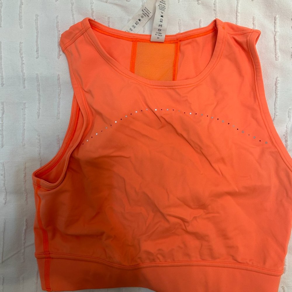 LuluLemon Size 4 orange halter neck sports bra